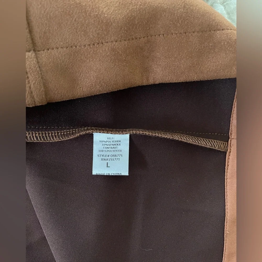 Bohme Tan Button-Front A-Line Faux Suede Skirt - Picture 6 of 6